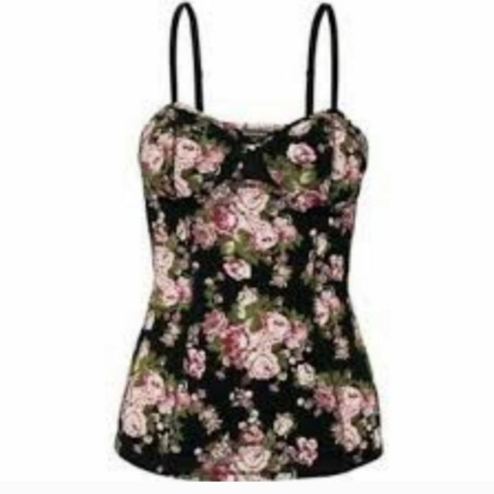 TALULAH Black Floral Camisole Size Small
